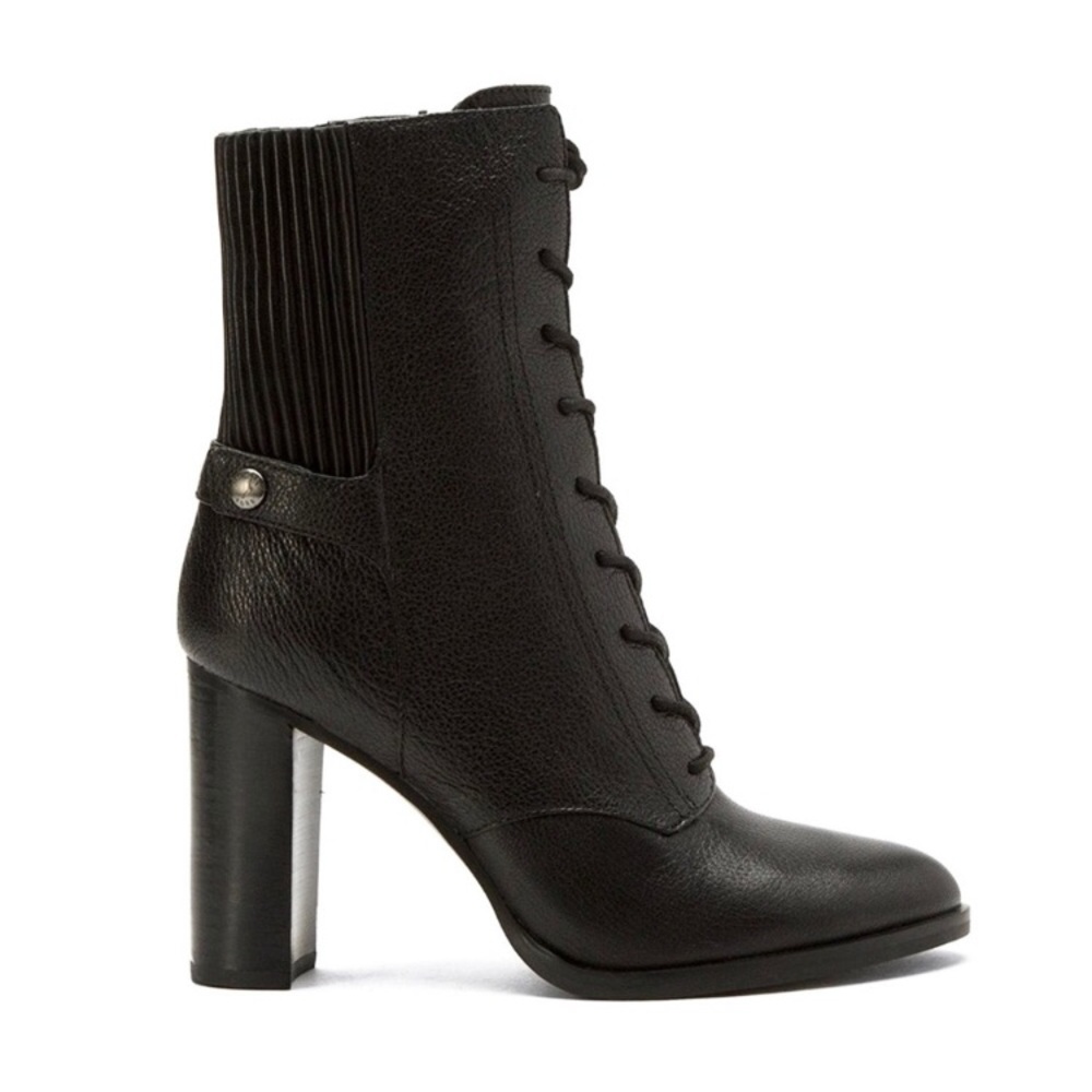 Michael Kors leather lace up heeled boots